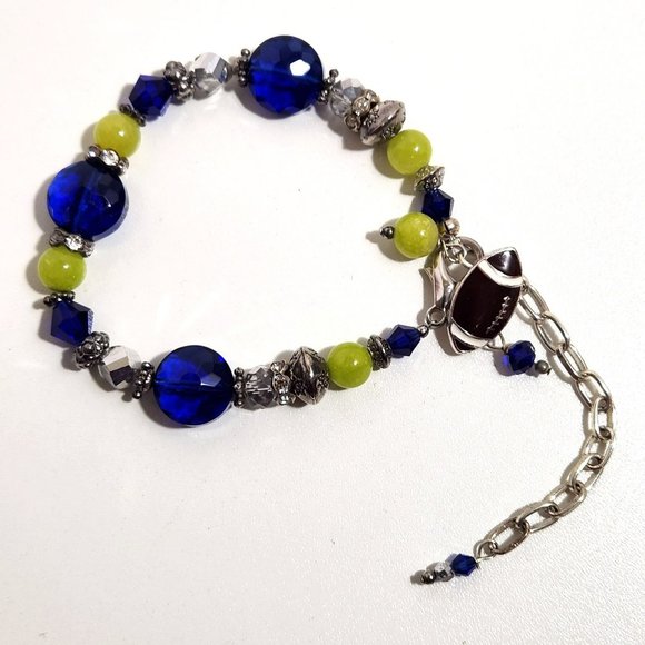 Seahawks Seattle Blue Green Football bracelet - Picture 1 of 9